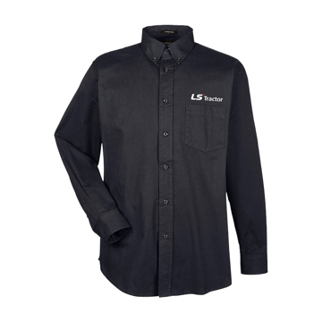 Men's Twill Button Down Black Product Image on white background