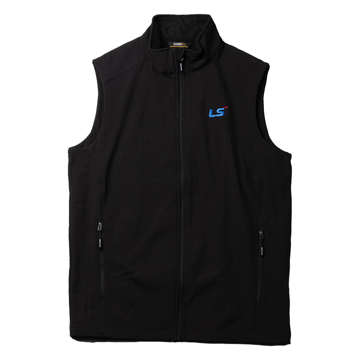 Black Two-Layer Fleece Vest product image on white background