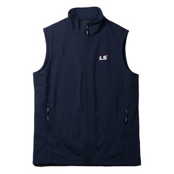 Navy Two-Layer Fleece Vest Product Image on white background