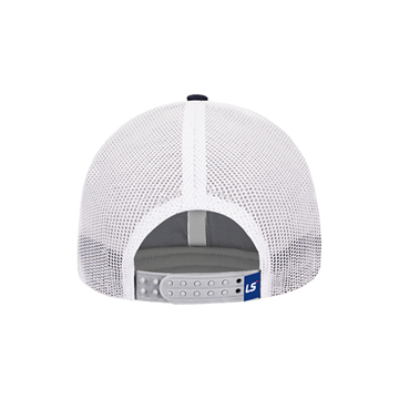 Navy Leather Patch Cap Front Image on white background