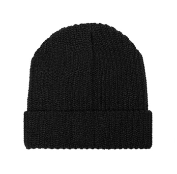 Image of a Ribbed Knit Black Beanie with a LS Tractor logo on it